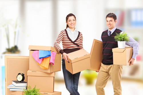 Loading boxes into a mobile self storage unit in Brunswickpark