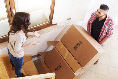 Customer reviewing storage service terms and booking confirmation